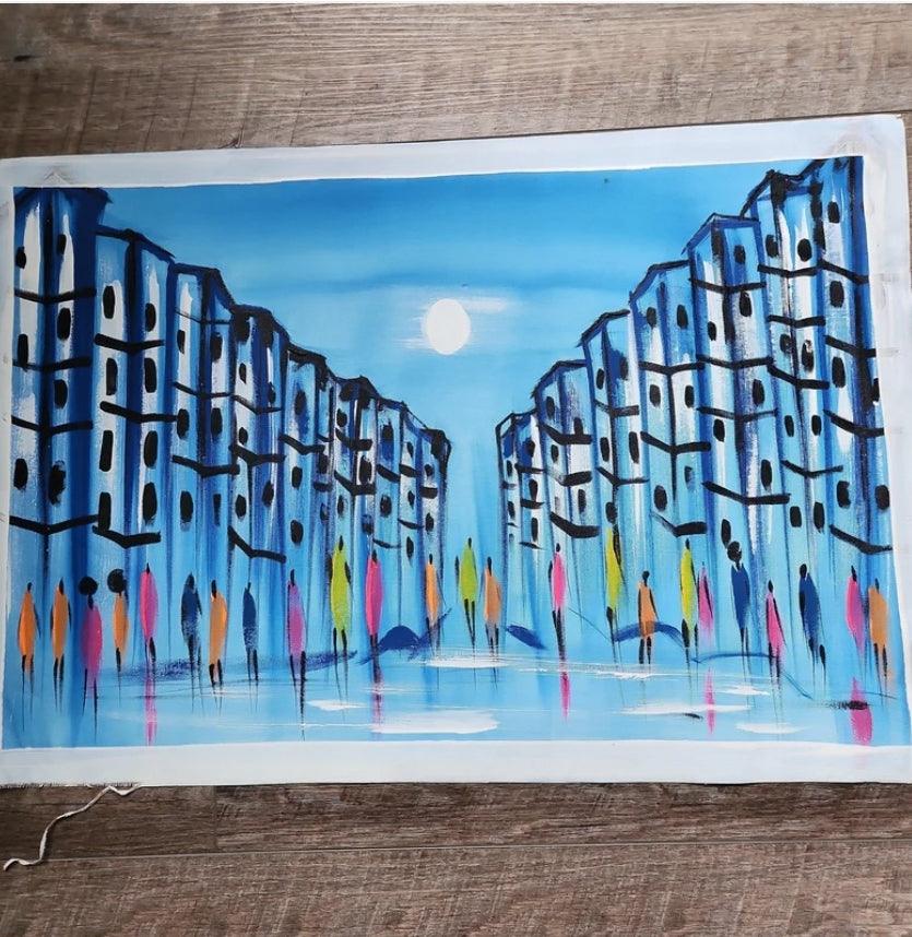 Large African City Painting #17 - Ase Origins