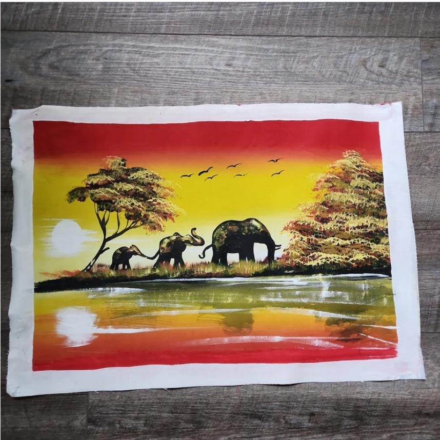 Large Elephant Train Painting - Ase Origins