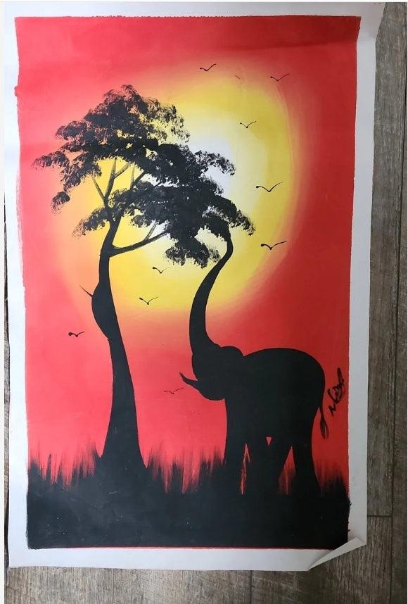 Large Elephant Painting - Ase Origins