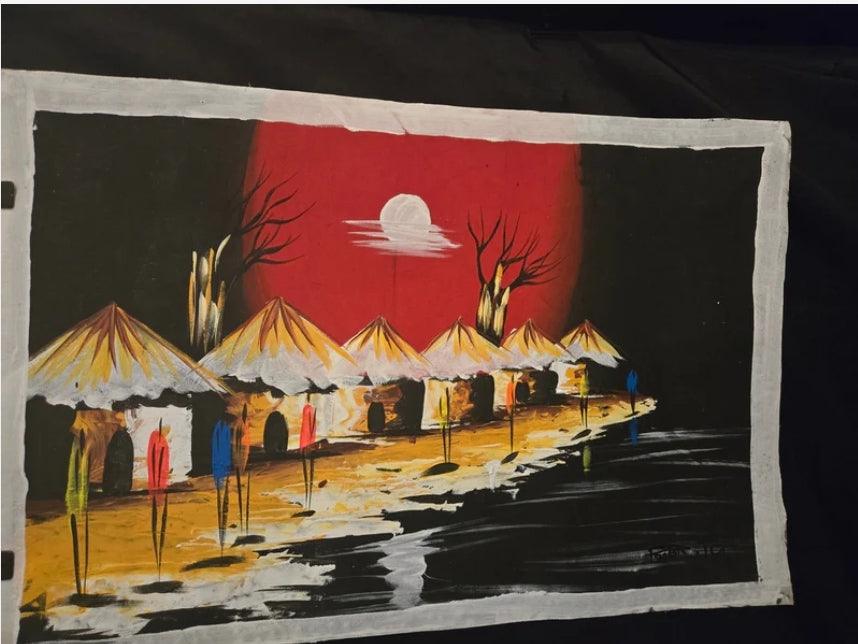 Large African Village Painting #70 - Ase Origins