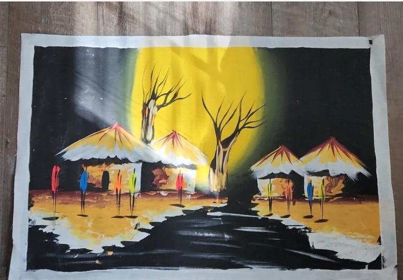 Large African Village Painting #74 - Ase Origins