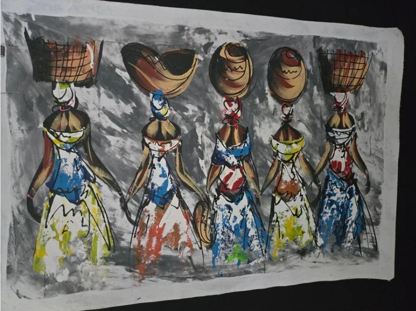 Large African Women Painting #41 - Ase Origins