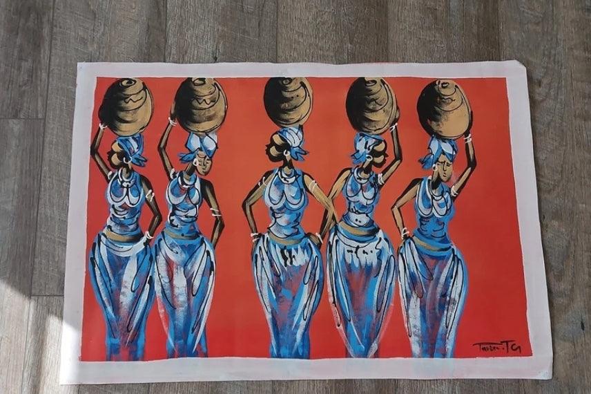 Large African Women Painting #66 - Ase Origins
