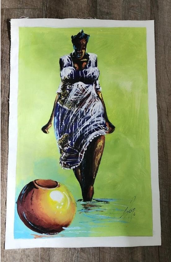 Large African Woman Painting #48 - Ase Origins