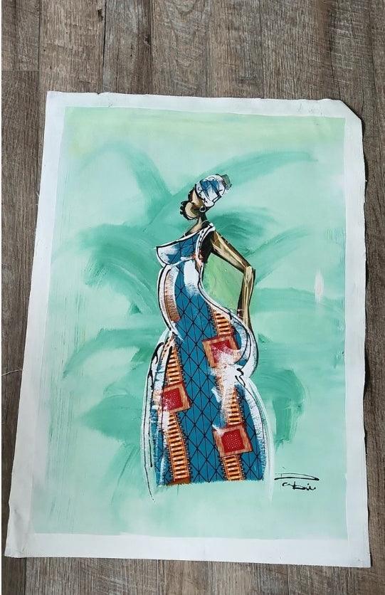 Large African Woman Painting #34 - Ase Origins