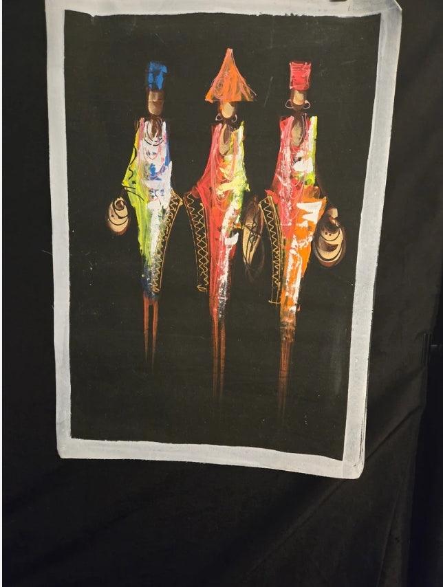 Large Trio of Black Women Painting #67 - Ase Origins
