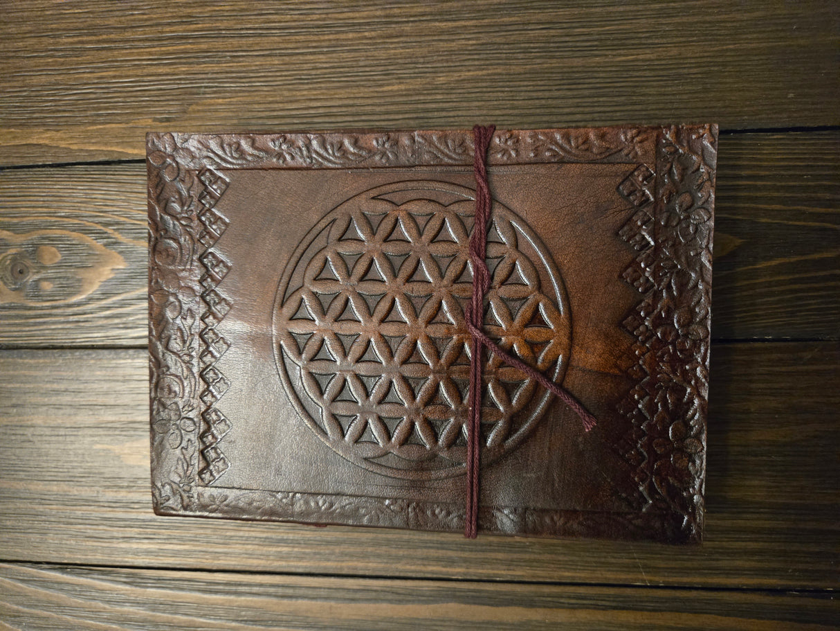 Leather Flower of Life Journal