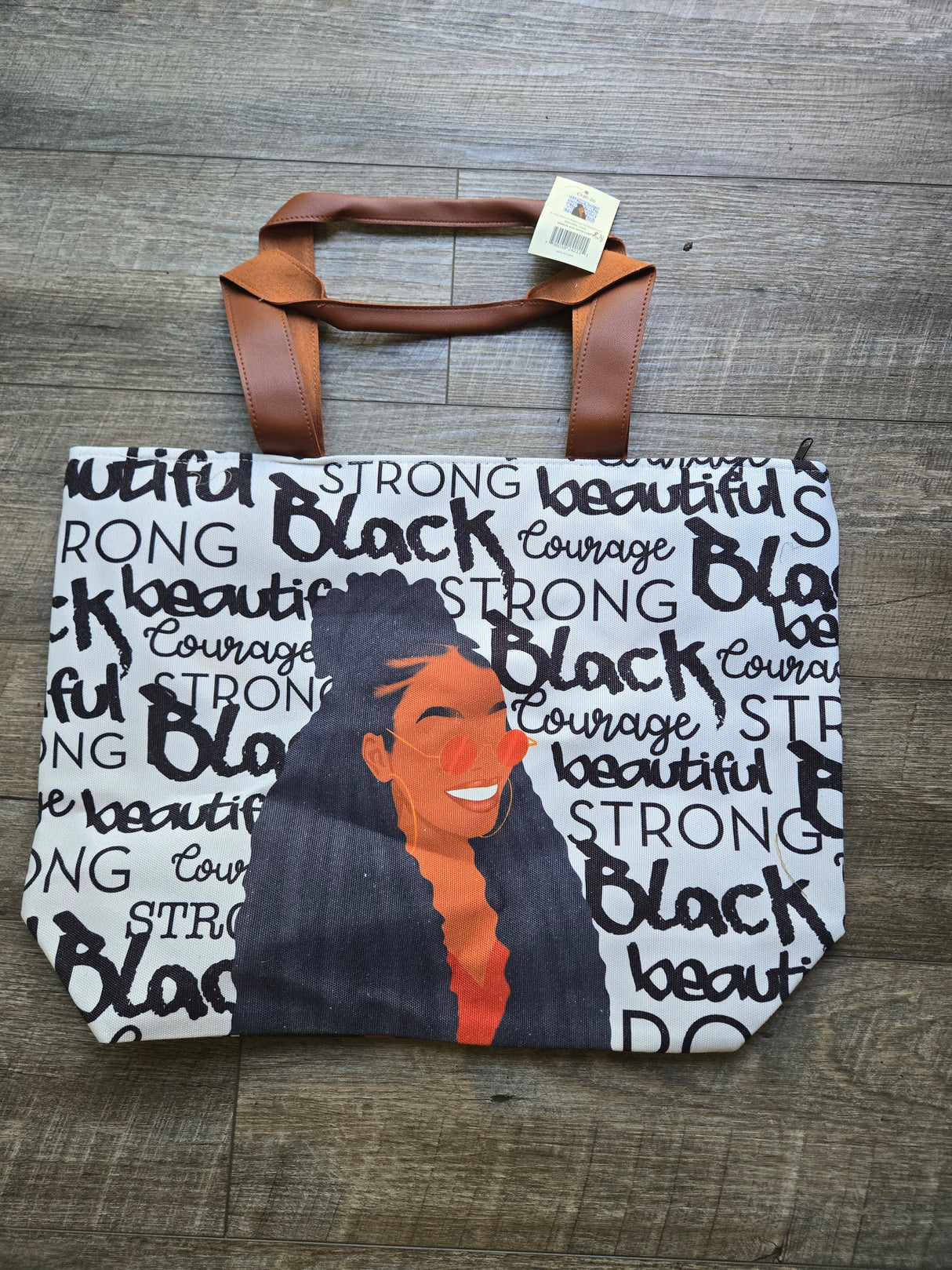 Beautiful, Black, Strong, and Courage Canvas Bag