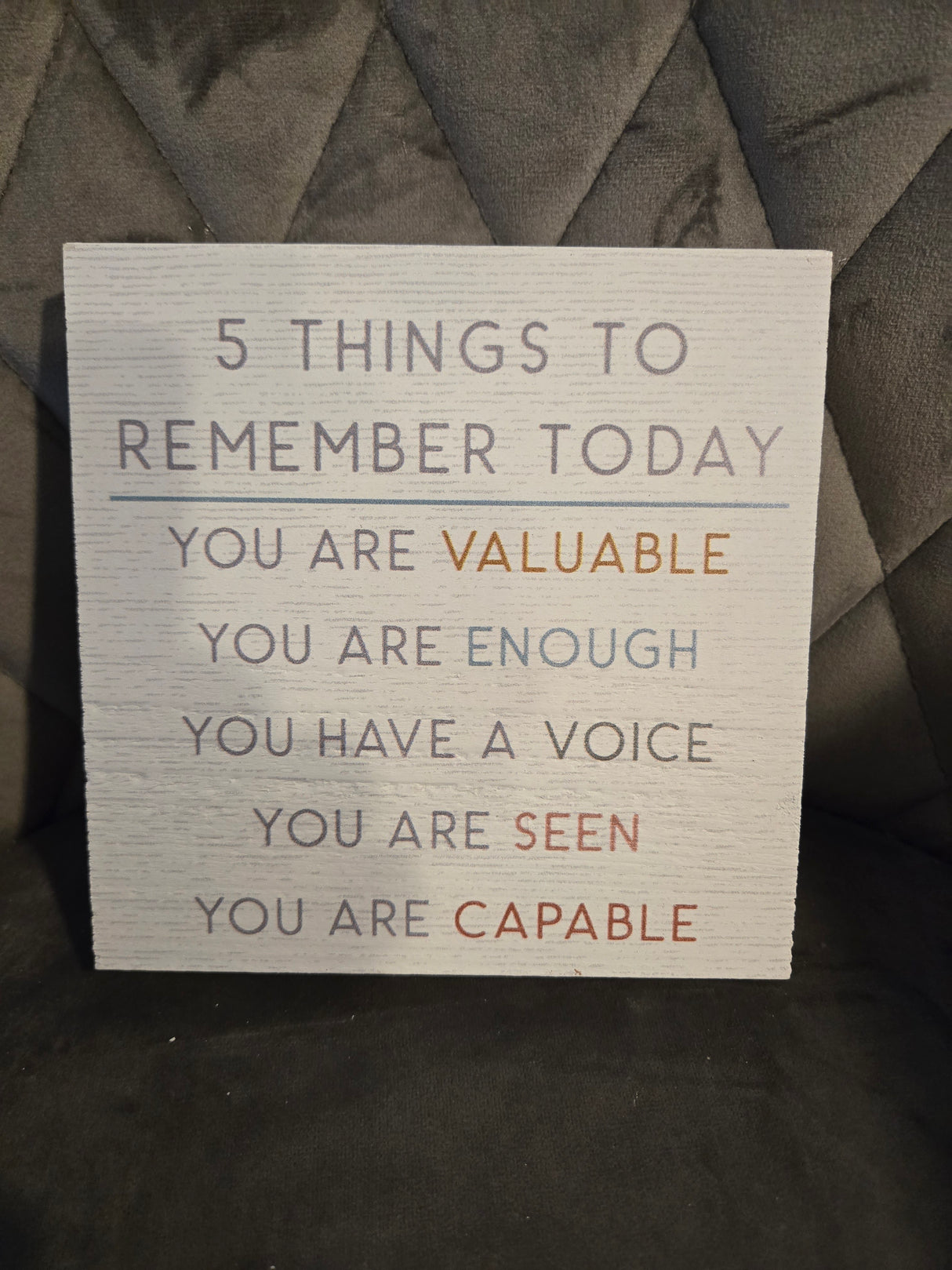 5 Things to Remember Today Wood Square