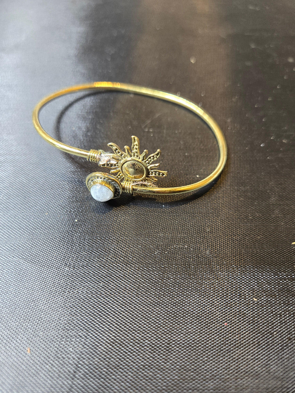 Brass sun and stone Bracelet - Ase Origins