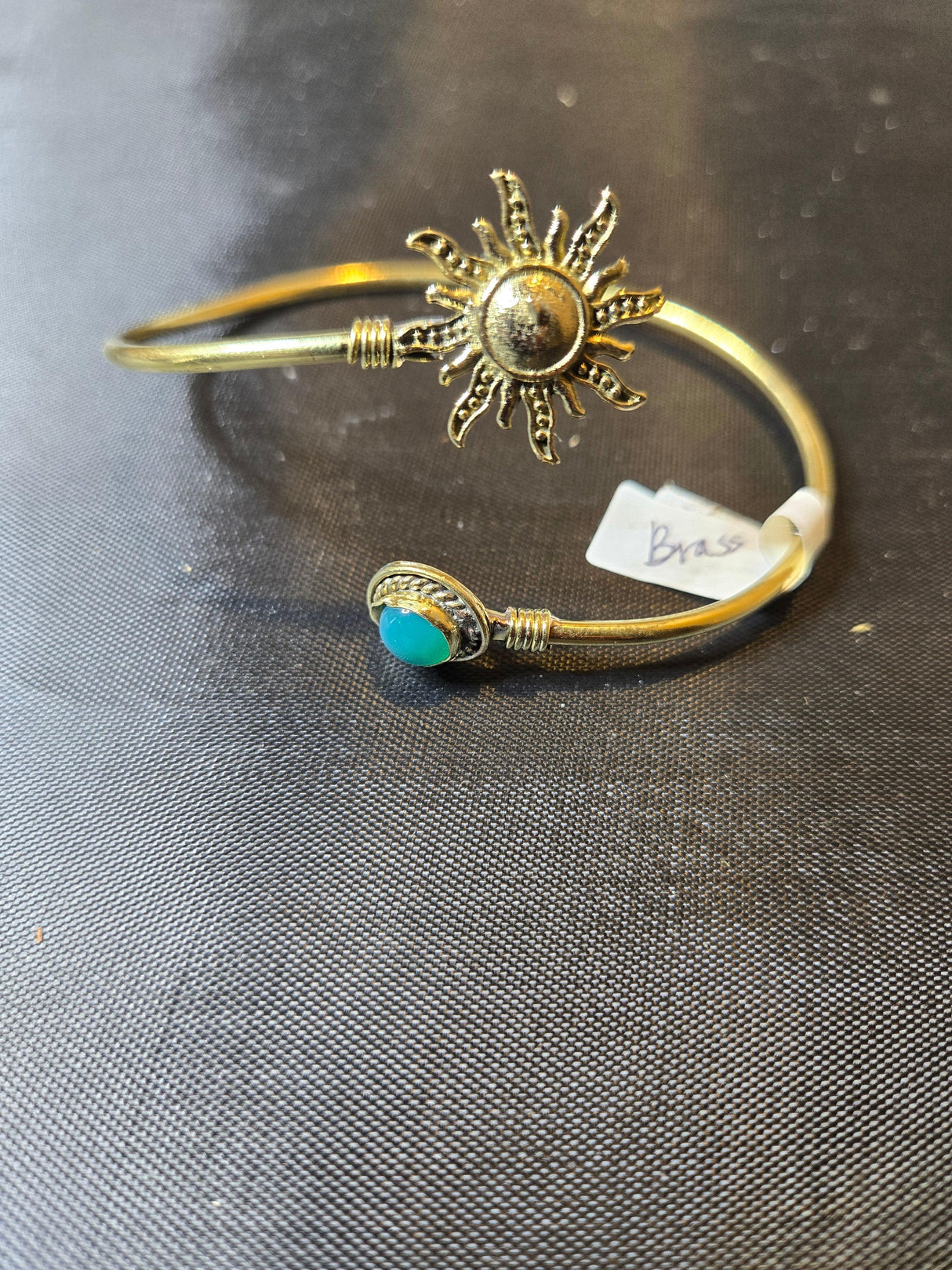Sun Brass and stone Bracelet - Ase Origins