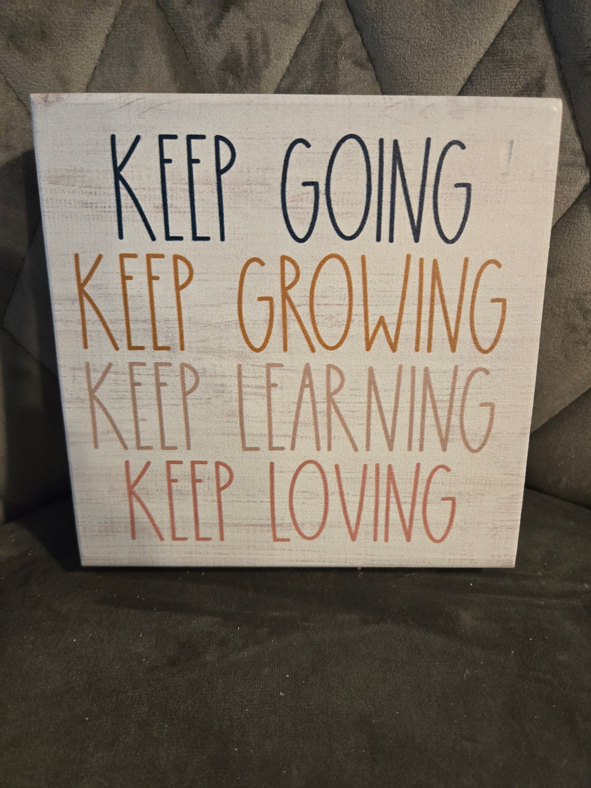 Keep Going..Keep Growing...Wood Square (extra thick)