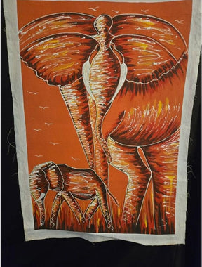 Large Red Elephant Painting - Ase Origins
