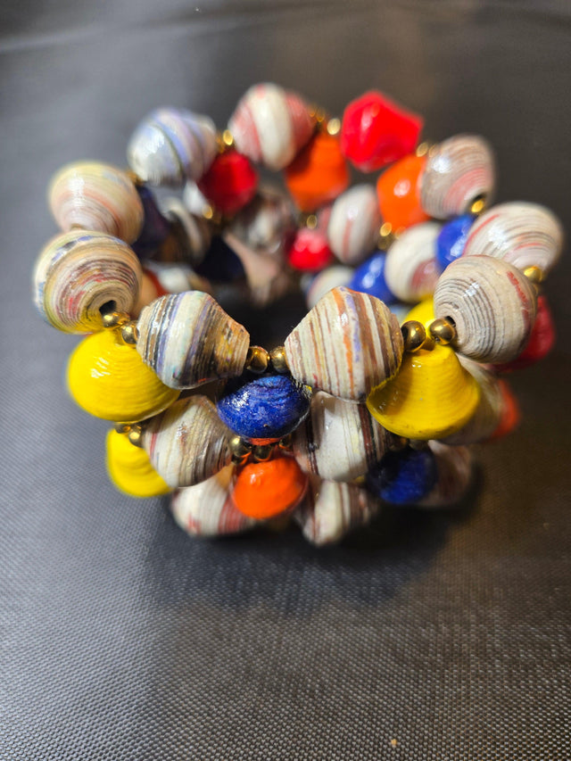 Paper Bead Stretch Bracelet - Ase Origins