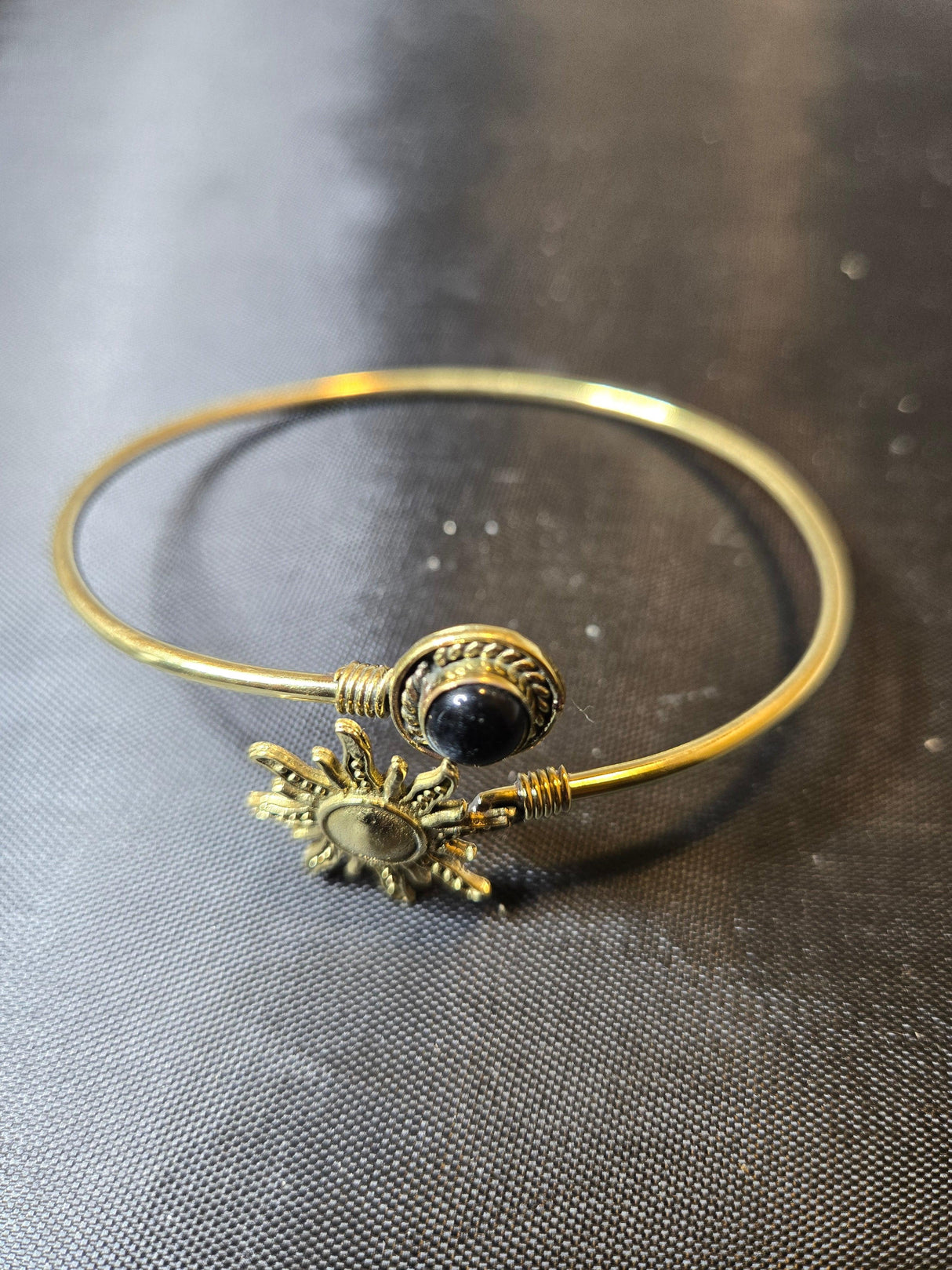 Sun Brass and stone Bracelet - Ase Origins