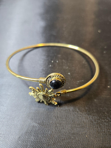 Sun Brass and stone Bracelet - Ase Origins