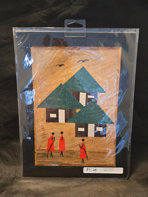 Small African Village Banana Leaf Collage - Ase Origins