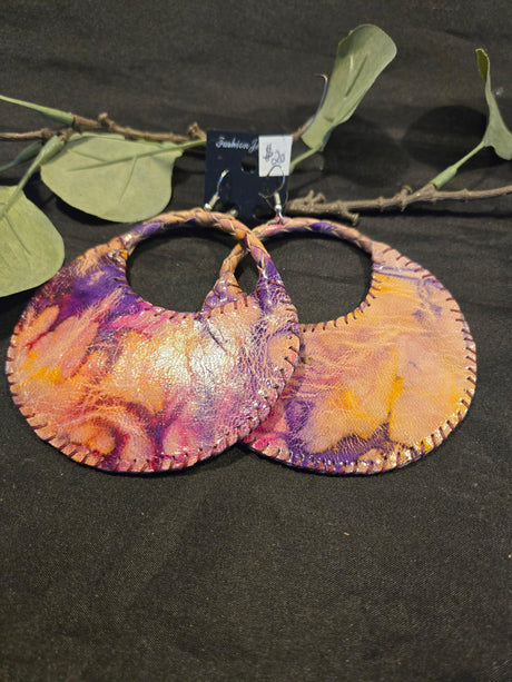 Large leather Earrings - Ase Origins