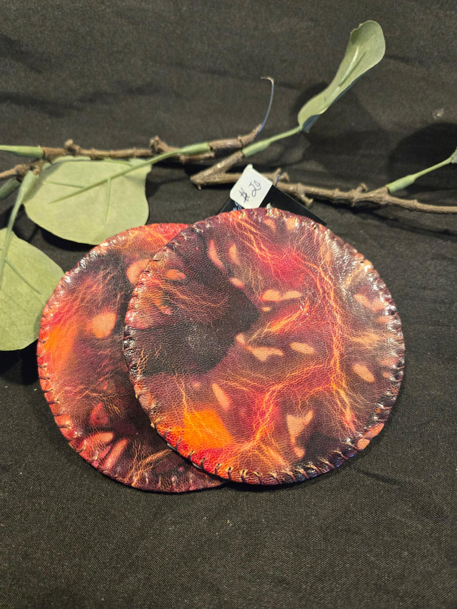 Large leather Earrings - Ase Origins