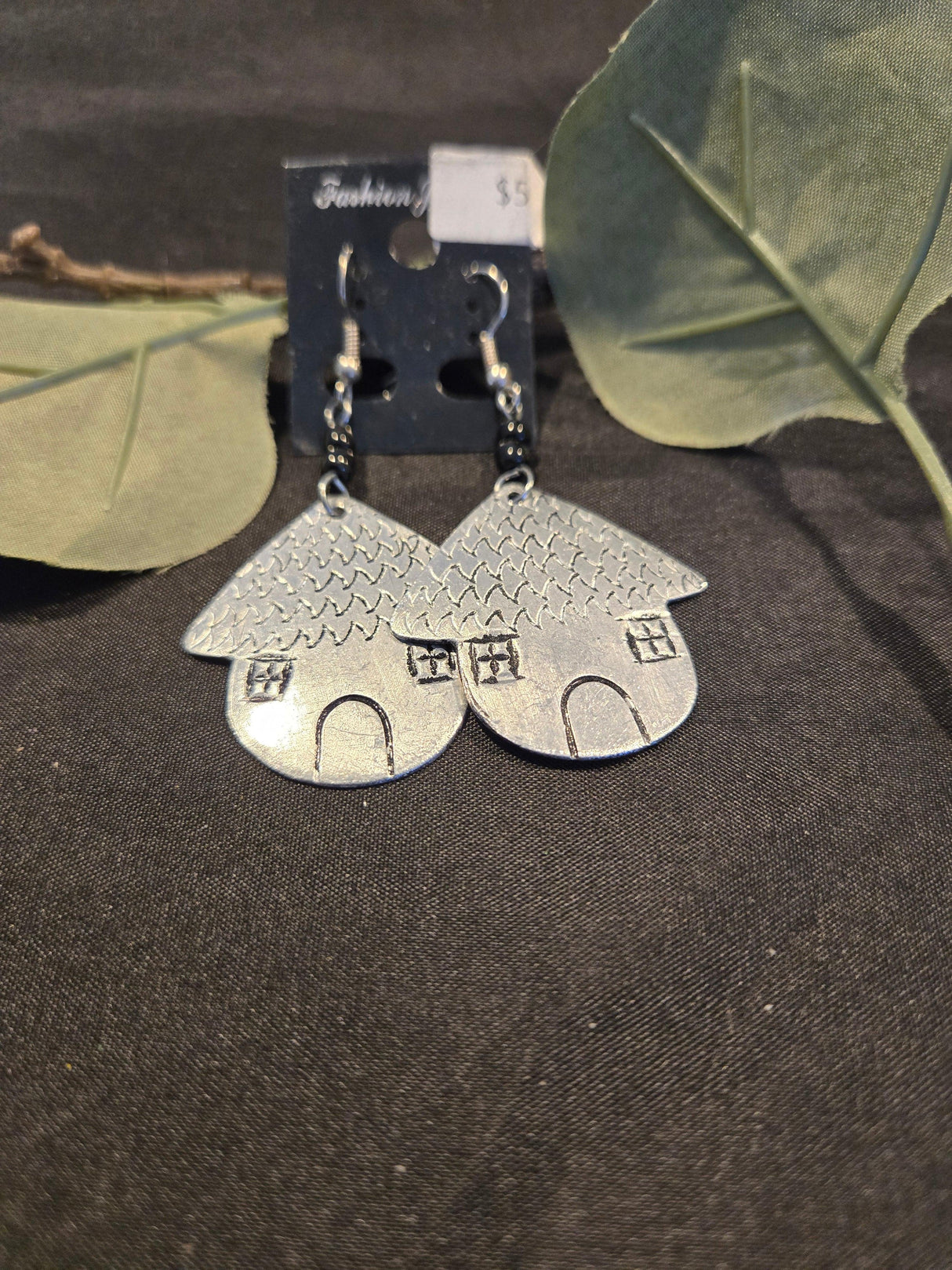 Tin Metal House Earrings - Ase Origins