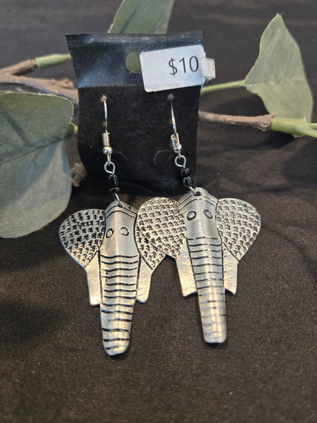 Tin Elephant Earrings - Ase Origins