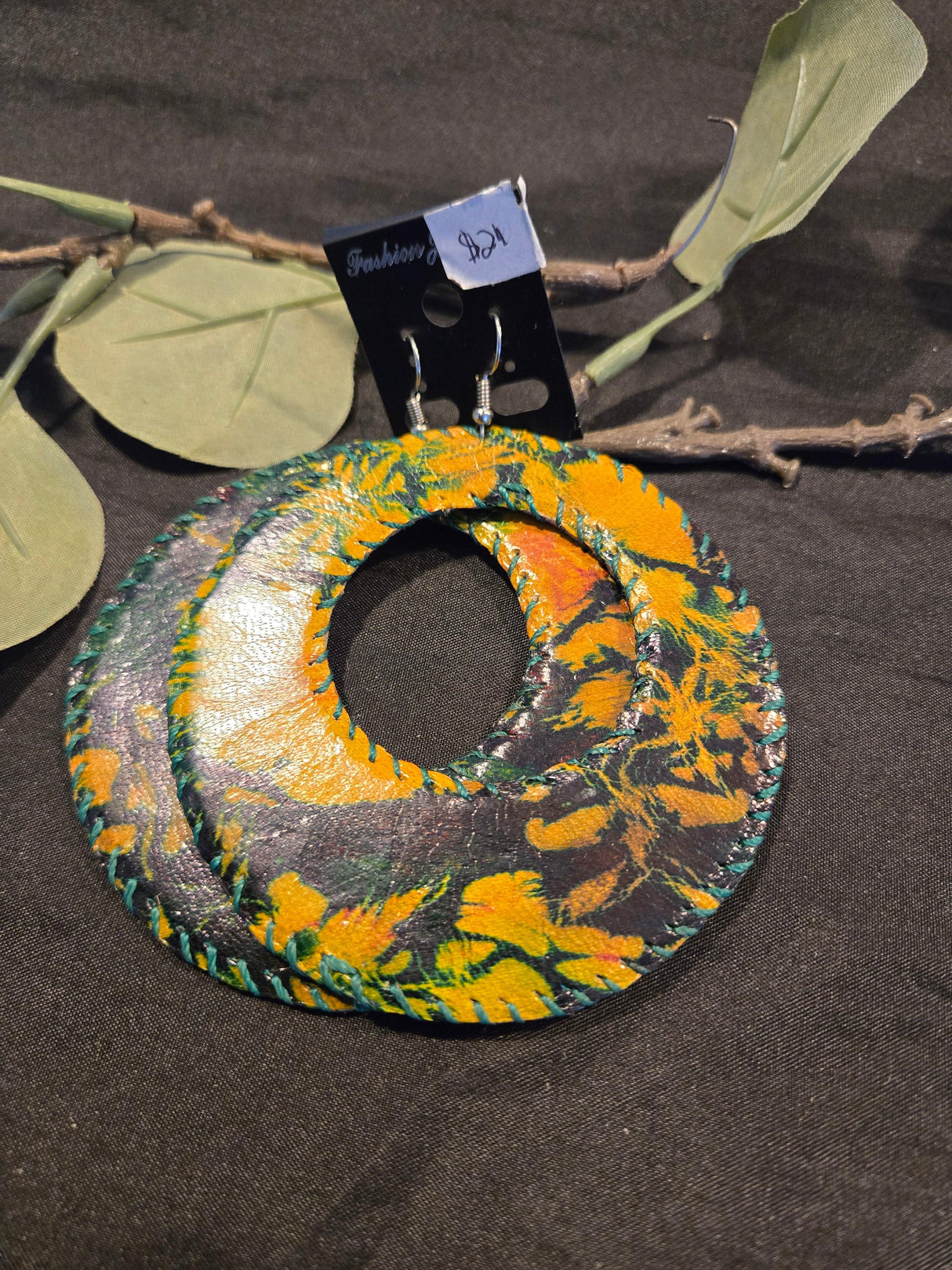Large leather Earrings - Ase Origins